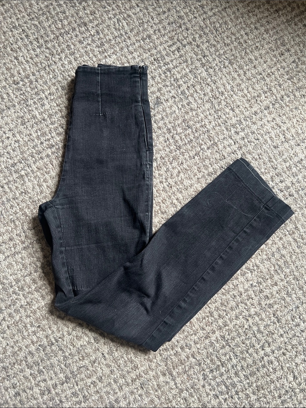 Reformation Black Skinny Jeans 24/25 High Rise Side Zip USA